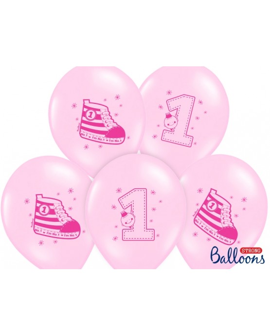 Latexové balóny -topánka a číslo -ružové 30cm 10ks