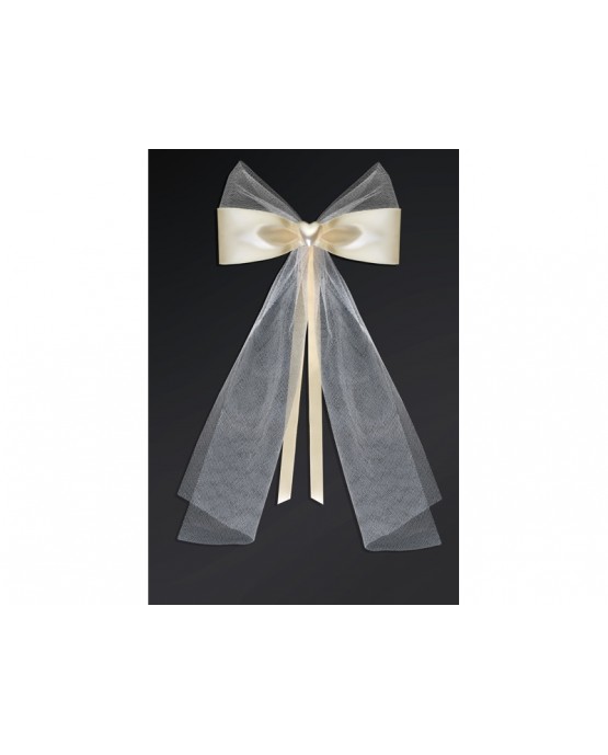 Mašľe so srdcom - krémové 2ks