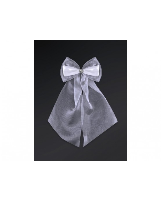 Ozdoba - mašľa  - biela  2ks