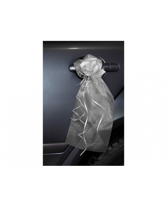 Ozdoba na kľučky-kvet - biely 2ks