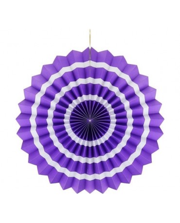 Papierová rozeta -fialová-biele pásiky 40cm 1ks