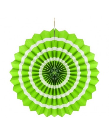 Papierová rozeta -zelená-biele pásiky  40cm 1ks