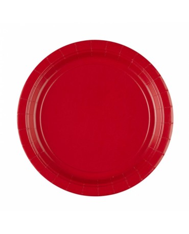 Papierové tanieriky červené 23cm 8ks