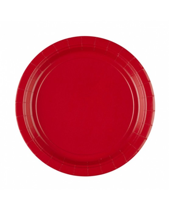Papierové tanieriky červené 23cm 8ks
