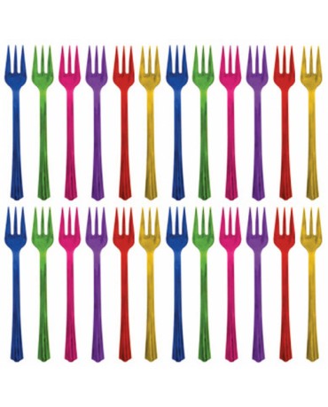 Plastové vidličky -farebné 20ks