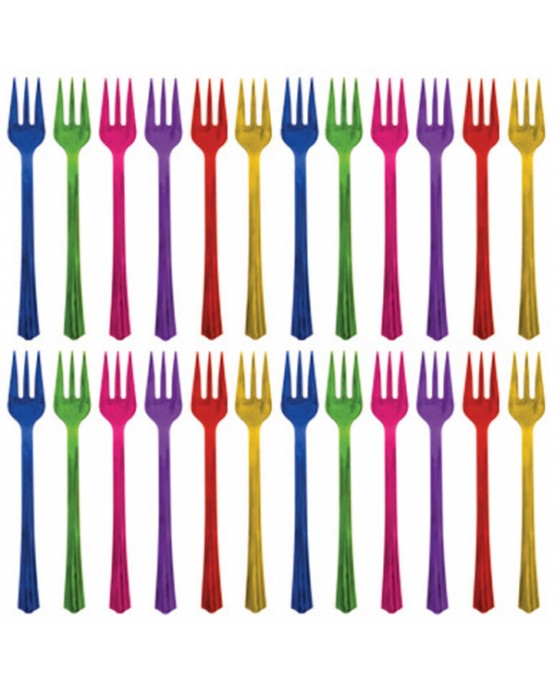 Plastové vidličky -farebné 20ks