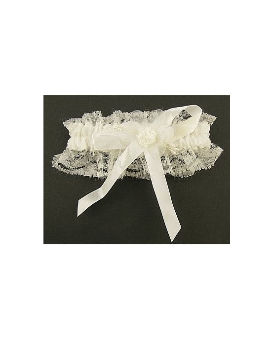 Podväzok pre nevestu - biely s perlou 1ks