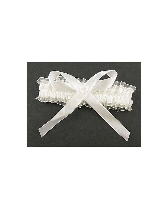 Podväzok pre nevestu - biely so srdiečkom 1ks