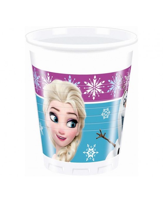 Poháre  Frozen- s ružovým okrajom 200ml - 8 ks
