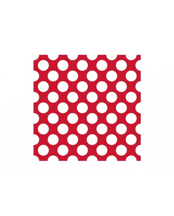 Servítky - červené -biele bodky 33 cm - 20 ks