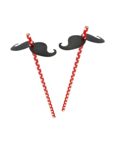 Slamky mustache 19cm 30ks