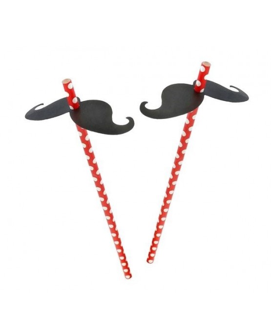 Slamky mustache 19cm 30ks