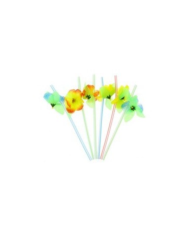 Slamky -s kvetinami 21cm 6ks