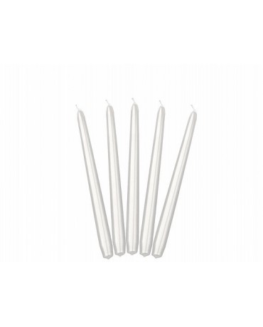 Sviečky - metalické perlové 24cm 10ks