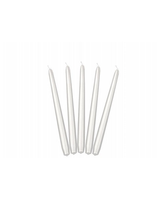 Sviečky - metalické perlové 24cm 10ks