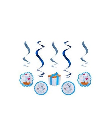 Špirály - medvede -modré 60cm 5ks