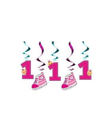 Špirály 1.narodeniny-ružové 60cm 5ks