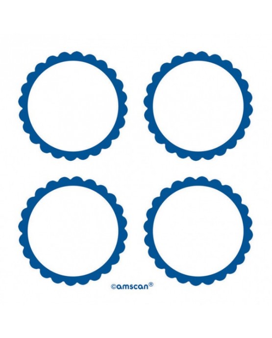 Štítky - modré 5,1cm 20ks