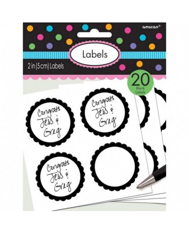 Štítky -čierne 5,1cm 20ks