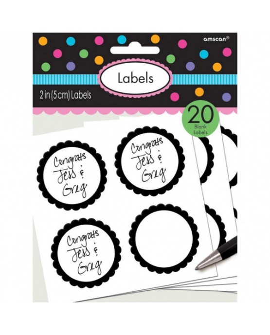 Štítky -čierne 5,1cm 20ks