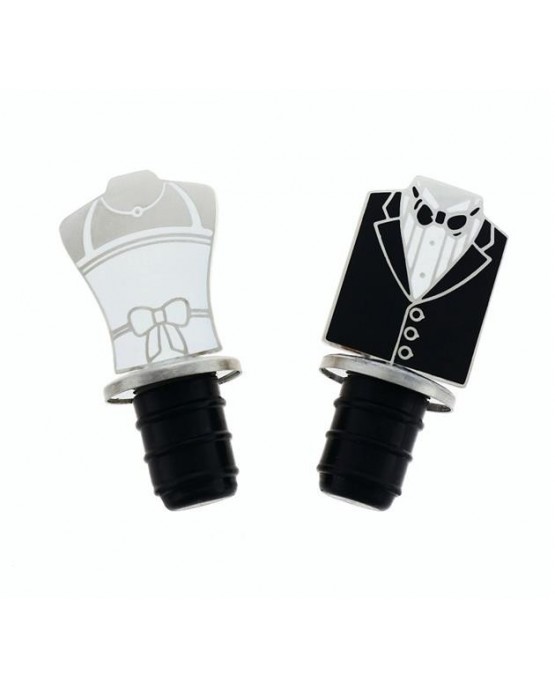 Zátky na víno - ženích a nevesta 2ks