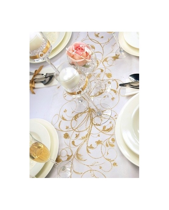 Organza - krémová s potlačou 36cmx9m