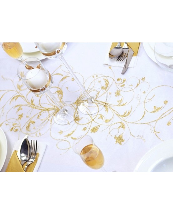 Organza - krémová s potlačou 36cmx9m