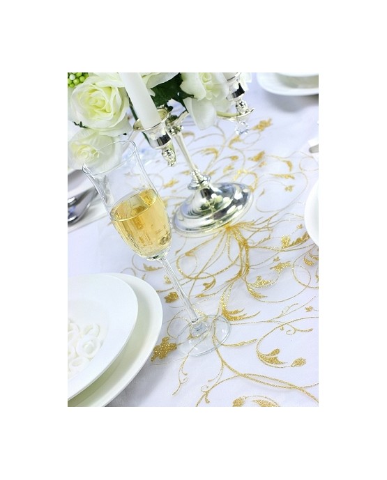 Organza - krémová s potlačou 36cmx9m