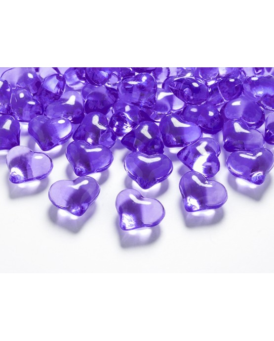 Dekorácia srdce -fialové 2,1cm 30ks