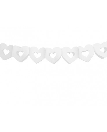 Girlanda biele srdcia 13x300cm