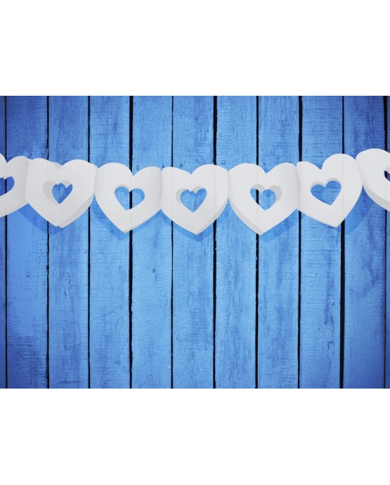 Girlanda biele srdcia 13x300cm