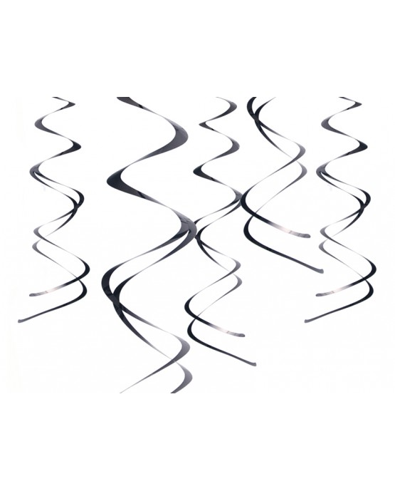 Špirály -čierne 60 cm - 5ks