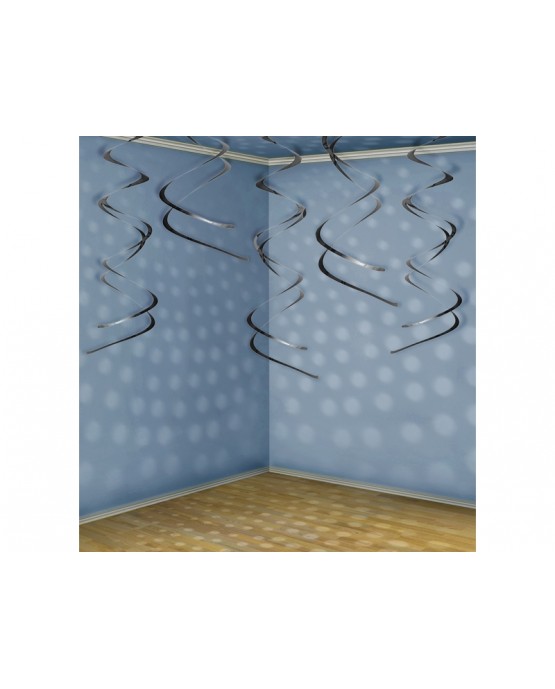 Špirály -čierne 60 cm - 5ks