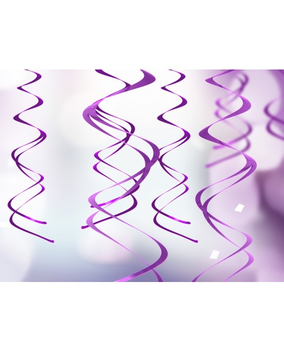 Špirály -fialové 60 cm - 5ks