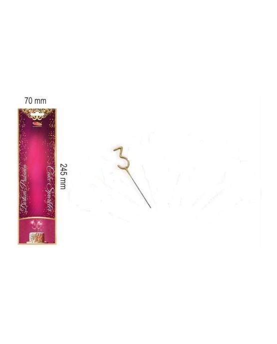 Prskavka v tvare číslo 3