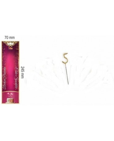 Prskavka v tvare číslo 5