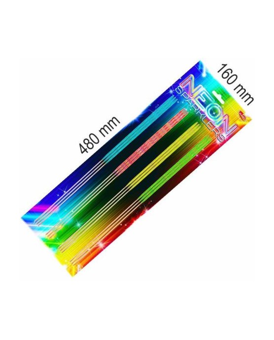Prskavky neónové farebné 40cm 8ks/1bal