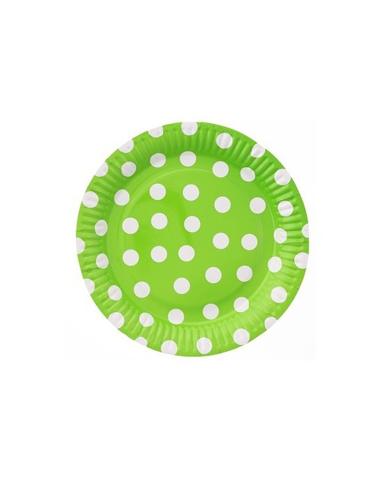 Pap. taniere zelené s bodkami 23cm 6ks