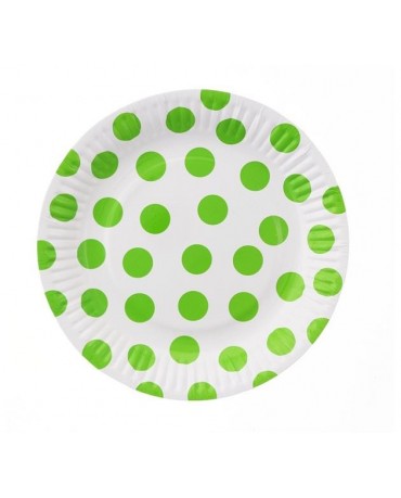 Pap. taniere zelené bodky 18cm 6ks