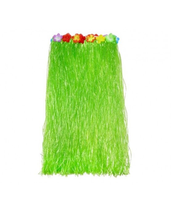 Havajská sukňa zelená s kvetmi veľ. L - 1 ks/P91