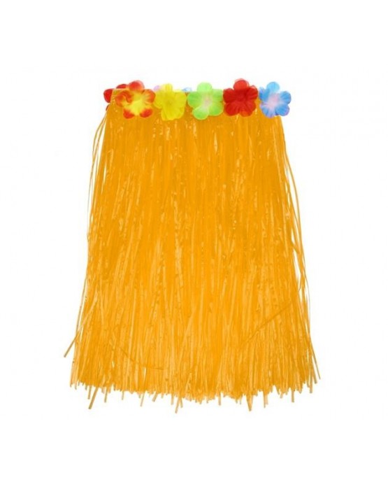 Havajská sukňa oranžová s kvetmi veľ. M - 1 ks/P91