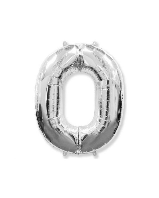 Fól. balón č. - 0 strieborný 95cm 1ks/P55