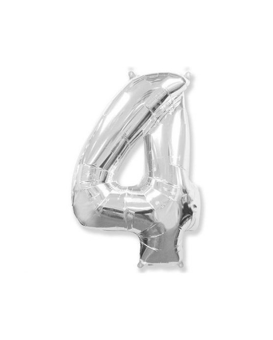 Fól. balón č. - 4 strieborný 95cm 1ks/P55