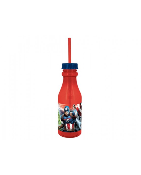 Plast. fľaša so slamkou Avengers 500 ml