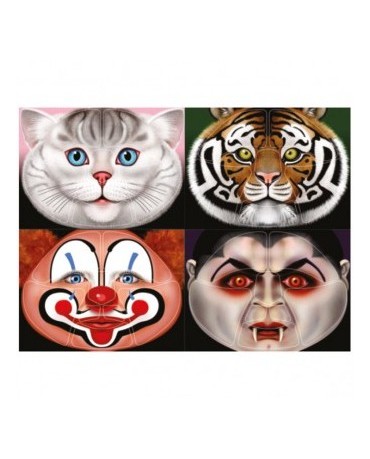 Nálepky na tvár-zvieratá 4ks