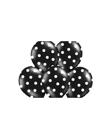 Latexové balóny čierne -biele bodky  30cm10ks