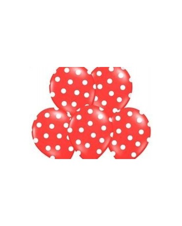 Latexové balóny červené -biele bodky 30cm 10ks