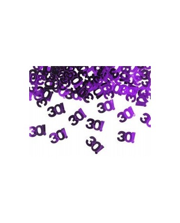 Metalické konfety číslice 30 - fialové 15 g/P90