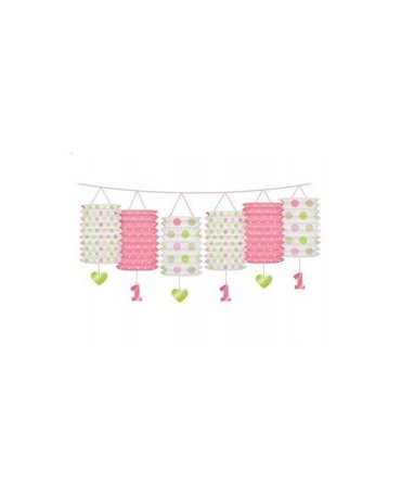 Girlanda - ružové lampióny na 1. narodeniny 3,6m/P185