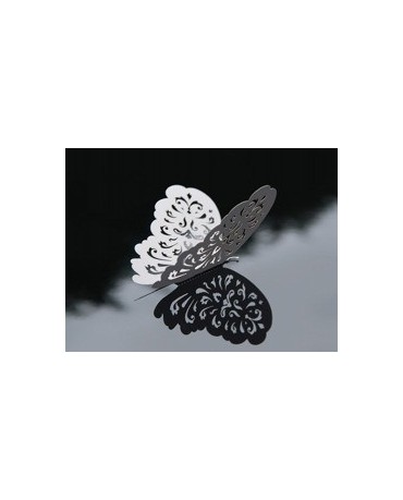 Dekorácia - biele motýle 14 cm - 10 ks/P181